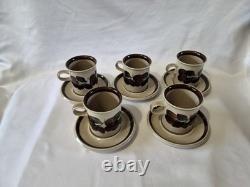 Vintage Arabia Finland Ruija Coffee Cups & Saucers Set of 5 1970s