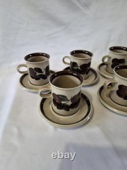 Vintage Arabia Finland Ruija Coffee Cups & Saucers Set of 5 1970s
