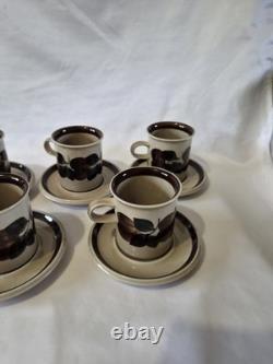 Vintage Arabia Finland Ruija Coffee Cups & Saucers Set of 5 1970s