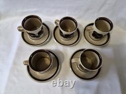Vintage Arabia Finland Ruija Coffee Cups & Saucers Set of 5 1970s