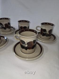 Vintage Arabia Finland Ruija Coffee Cups & Saucers Set of 5 1970s