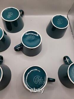 Vintage Arabia of Finland Dark Green Coffee Cup with Saucer Set 17 Pieces