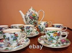 Vintage Arklow Grimwades Floral And Bird Pattern. Espresso Coffee Set