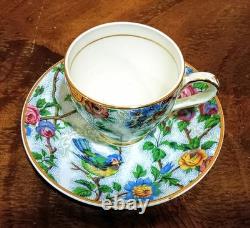 Vintage Arklow Grimwades Floral And Bird Pattern. Espresso Coffee Set