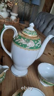 Vintage Art Deco Grosvenor China Green Duchess Coffee for Five Dates to 1938