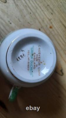 Vintage Art Deco Grosvenor China Green Duchess Coffee for Five Dates to 1938