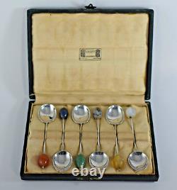 Vintage Art Deco Liberty Marson & Jones Silver Coffee Spoons Set 1934