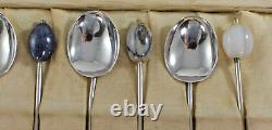 Vintage Art Deco Liberty Marson & Jones Silver Coffee Spoons Set 1934