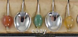 Vintage Art Deco Liberty Marson & Jones Silver Coffee Spoons Set 1934