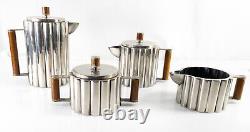 Vintage Art Deco MMA Reproduction Silverplate Tea Coffee Set after Ilonka Karasz