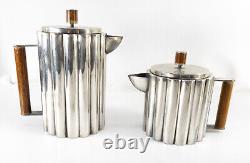 Vintage Art Deco MMA Reproduction Silverplate Tea Coffee Set after Ilonka Karasz