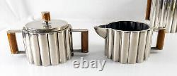 Vintage Art Deco MMA Reproduction Silverplate Tea Coffee Set after Ilonka Karasz