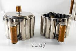 Vintage Art Deco MMA Reproduction Silverplate Tea Coffee Set after Ilonka Karasz