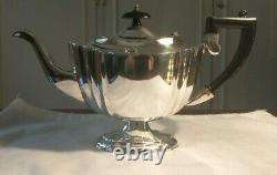 Vintage Art Deco Silver Plate Sheffield England 4 Piece Coffee Tea Set Crafton