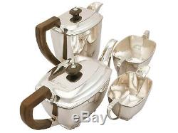 Vintage Art Deco Style Sterling Silver Four Piece Tea and Coffee Set 1749g