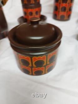 Vintage Arthur Wood Coffee Set, 15 Pieces, 1970s, Iconic Orange/Brown Pattern