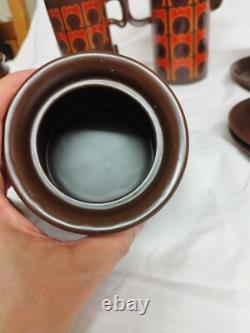 Vintage Arthur Wood Coffee Set, 15 Pieces, 1970s, Iconic Orange/Brown Pattern