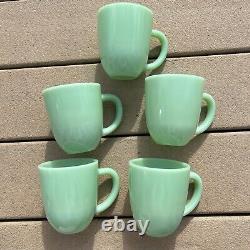 Vintage At Home International Jadeite Coffee Cup Set of 5 with Sugar and Creamer