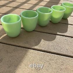 Vintage At Home International Jadeite Coffee Cup Set of 5 with Sugar and Creamer