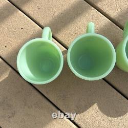 Vintage At Home International Jadeite Coffee Cup Set of 5 with Sugar and Creamer