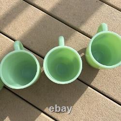 Vintage At Home International Jadeite Coffee Cup Set of 5 with Sugar and Creamer