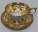 Vintage Aynsley 7949 Gold Encrusted Scalloped Coffee Or Tea Cup & Saucer Set