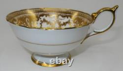 Vintage Aynsley 7949 Gold Encrusted Scalloped Coffee or Tea Cup & Saucer Set