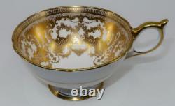 Vintage Aynsley 7949 Gold Encrusted Scalloped Coffee or Tea Cup & Saucer Set