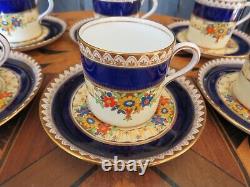 Vintage Aynsley Bone Chaina Banff B3203 Demitasse Coffee Set 6 Cups & Saucers