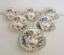 Vintage Aynsley Porcelain Bone China Pembroke Coffee Pot Set with Cups 19pc