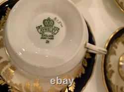 Vintage Aynsley Tea /Coffee Set for 8 Cobalt/ blue/gold/white. England