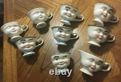 Vintage Baileys Irish Cream YUM Cups Set Winking Eye Face Mr & Mrs Coffee Mugs
