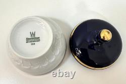 Vintage Bareuther Waldsassen Bavaria Germany 3 Piece Coffee Set Cobalt Blue Gold