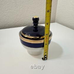 Vintage Bareuther Waldsassen Bavaria Germany 3 Piece Coffee Set Cobalt Blue Gold