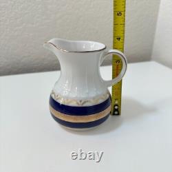 Vintage Bareuther Waldsassen Bavaria Germany 3 Piece Coffee Set Cobalt Blue Gold