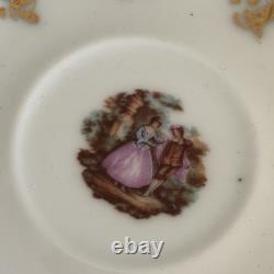 Vintage Bavaria Germany Gold Fragonard Demitasse Coffee/tea Set 15 Pieces