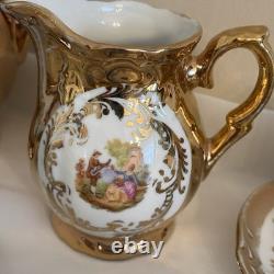 Vintage Bavaria Germany Gold Fragonard Demitasse Coffee/tea Set 15 Pieces