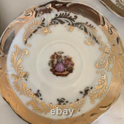 Vintage Bavaria Germany Gold Fragonard Demitasse Coffee/tea Set 15 Pieces