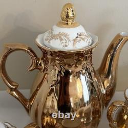 Vintage Bavaria Germany Gold Fragonard Demitasse Coffee/tea Set 15 Pieces