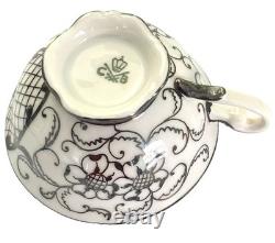 Vintage Bavarian Porcelain 925 Argento Silver Overlay Coffee Set 15 Pieces