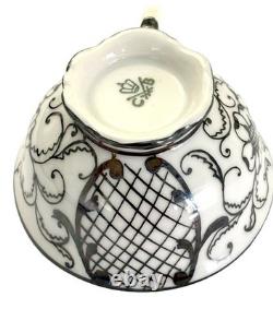 Vintage Bavarian Porcelain 925 Argento Silver Overlay Coffee Set 15 Pieces