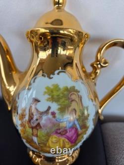 Vintage Bavarian porcelain 22k gold plated tea/coffee set24