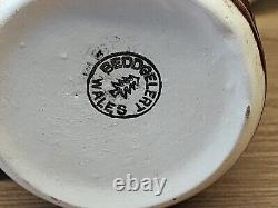 Vintage Beddgelert Studio Wales 6 Coffee Cups Sugar Bowl Milk Jug drip glaze