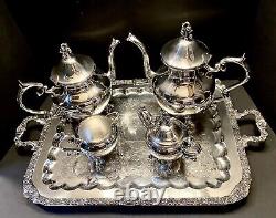 Vintage Birmingham Silver Co. Five Piece Silverplate Tea and Coffee Set