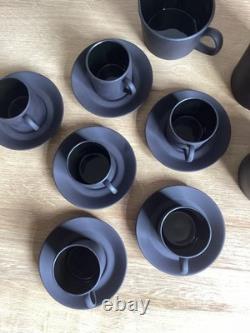 Vintage Black Wedgwood Basalt Coffee Set By Robert Minkin Dating To The 1960's