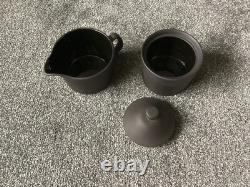 Vintage Black Wedgwood Basalt Coffee Set By Robert Minkin Dating To The 1960's