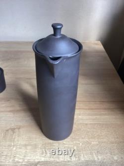 Vintage Black Wedgwood Basalt Coffee Set By Robert Minkin Dating To The 1960's