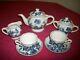 Vintage Blue Danube Porcelain Tea Coffee Set Ribbon Markings Reg. U. S. Pat. Off