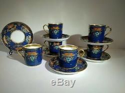 Vintage Blue Enamelled Collingwood Bone China Tea/Coffee Set 6x