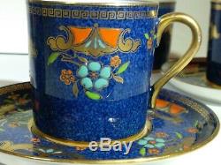 Vintage Blue Enamelled Collingwood Bone China Tea/Coffee Set 6x
